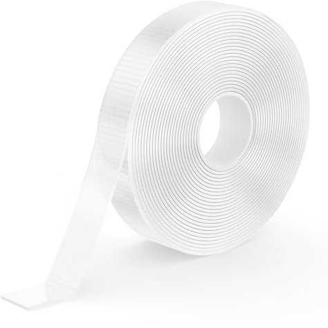 kinkaivy Double Face Extra Fort, 5 Mètres Nano Ruban Adhésif Double Face Puissant, Sans Traces, Transparent Amovible Adhésif pour Bureaux, Maison, Fixant, DIY, Extérieur, 1,3cm Largeur