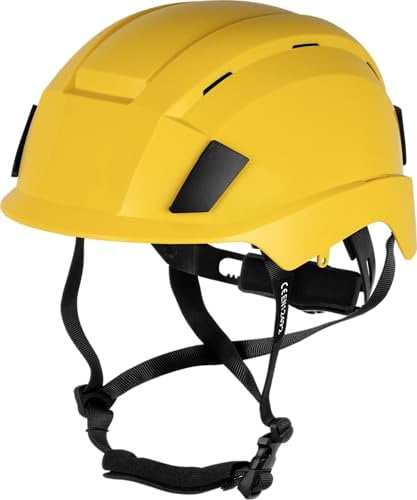 ACE Patera Premium Schutzhelm - Arbeitsschutzhelm, BAU- und Bergsteiger-Helm für Arbeit und Sport - Leichter Kletterhelm, Bauarbeiter Helm - Gelb