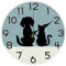 CHGCRAFT Wanduhr mit Katzen und Hunden, 30,5 cm, batteriebetrieben, nicht tickend, leise, dekorative Uhr für Wohnzimmer, Büro, Schlafzimmer, Heimdekoration