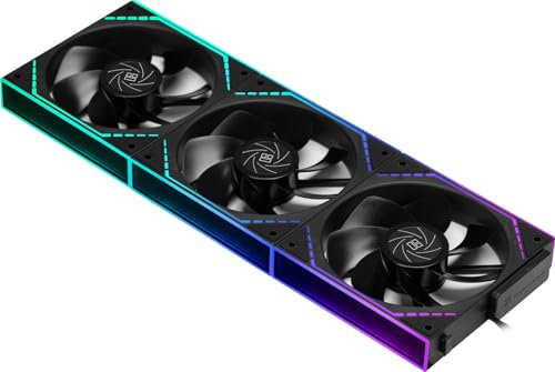 Thermalright TL-M12QR X3 Ventole per case a lama inversa per PC, 120 mm, catena a margherita, 1500 giri/min, ARGB, illuminazione a doppio specchio infinito per costruzione di giochi (confezione da 3)