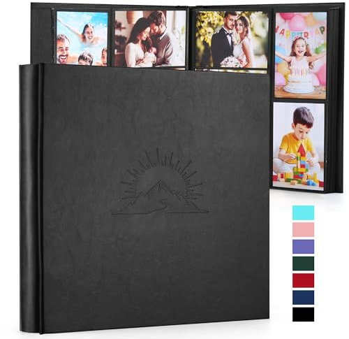 DazSpirit Album photo 10 x 15 cm, 600 photos, album à pochettes avec étui en cuir et gaufrage élégant, grand livre photo classique à coller pour mariage, anniversaire, bébé et famille