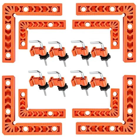 8 Sets 90 degree corner clamp for woodworking projects with quick release