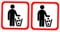 Lurrose 2Pcs Trash Can Warning Sign Stickers Garbage Bin Decals for Living Room Easy Peel Stick Wall Decor Creative and Fun Home Safety Labels