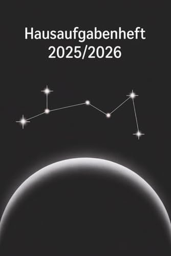 HAUSAUFGABENHEFT 2025 2026: A5 Schulplaner mit Datum 04.08.2025 – 31.07.2026 | 1 Woche – 2 Seiten | Schwarz