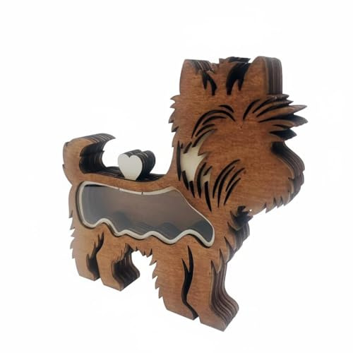 MotiveTech Pet Hair Keepsake Box Quality Wood Wooden Pet Remembrance Box Sympathy Gift Dog Hair Keepsake Frame for Shelf Display, Home Decor, Large, Style C