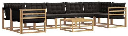 vidaXL Outdoor-Sofagarnitur 8 pcs Weiß und Schwarz 79 x 79 x 37 cm, Moderne Garten-Sofaset, wetterfeste Möbel, schicke Kollektion, bequemes Loungesofa für die Terrasse