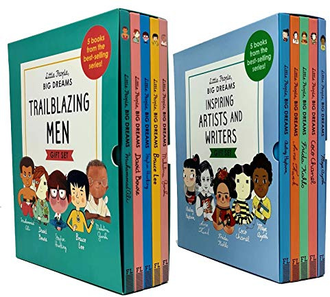 Little People, Big Dreams Trailblazing Men and Inspiring Artists And Writers 10 Books Collection Box Gift Set (Stephen Hawking,Bruce Lee,David Bowie,Muhammad Ali,Mahatma Gandhi,Maya Angelou and More)