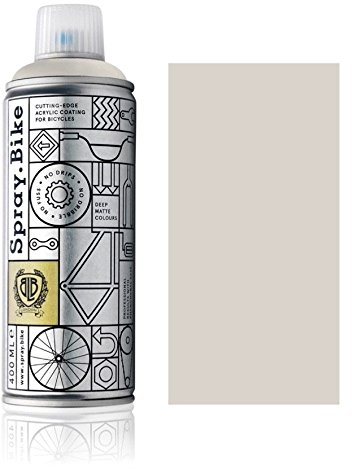 SPRAY.BIKE Fahrrad Lackspray in versch. Farben - KEINE GRUNDIERUNG notwendig - Acryllack/Lack Spray in 400 ml Spraydose, Matt- und Klarlack Optik möglich (Grauweiß Marylebone, Matt)