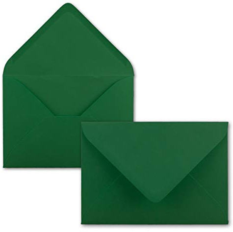 500x Briefumschläge B6-17,5 x 12,5 cm - Dunkel-grün - Nassklebung mit spitzer Klappe - 120 g/m² - Für Hochzeit, Gruß-Karten, Einladungen