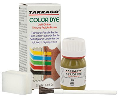 Tarrago | Self Shine Color Dye 25 ml | Tintura Autobrillante para Zapatos y Accesorios | Cubre Rozaduras y Desgastes del Calzado | Kaki (35)