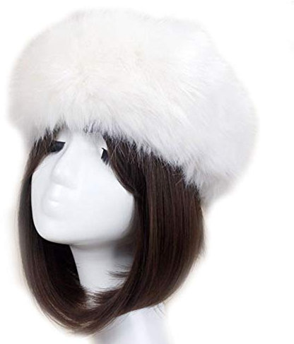 Damen Stirnband Kunstpelz Stirnband Warm Verstellbar Kopfbedeckung für Outdoor Reiten Walking Skifahren Beige