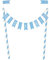 Kuchenwimpel-Dekoration - Babyparty mit blauen Herzen