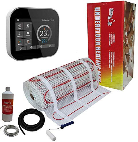 Electric Underfloor Heating kit 150w - 2.5m2 - Black Smart WiFi Thermostat