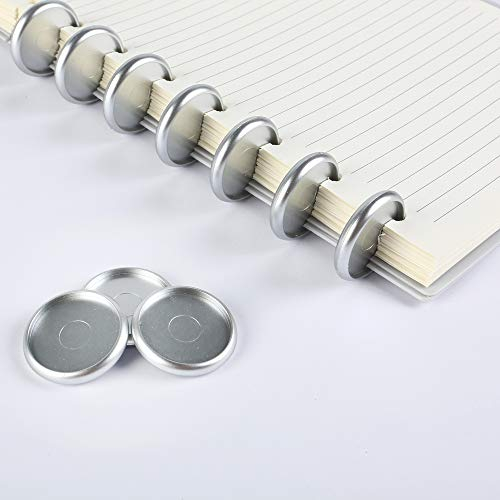Eagle Discbound Erweiterungsscheiben, 2,5 cm, geeignet für anpassbare Discbound Notizbücher und Planer, transparent, 11 Stück (mattsilber)
