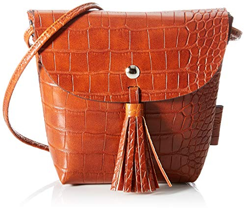 Tom Tailor Denim Damen Ida Croc Umhängetasche, Croco Braun
