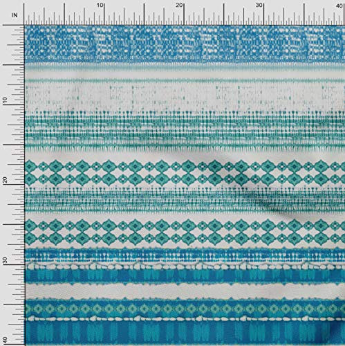 Soimoi Blau Baumwoll-Voile Stoff Bindung & Farbstoff Platte Stoff Meterware 42 Zoll breit