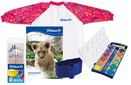 Pelikan 700405 Pinsel Starter-Set mit 5 Haar- und 5 Borstenpinseln (5er Set / Mädchen)