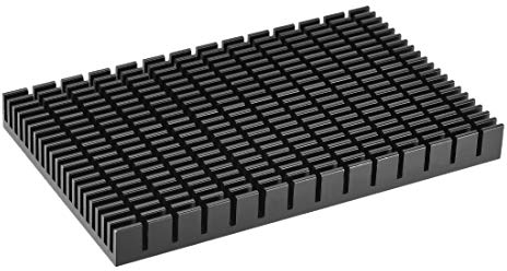 sourcing map Kühlkörper mit kreuzförmigen Kerben für LED und Netzteil 150 x 93 x 15mm Schwarz