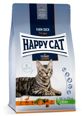 Happy Cat 70567 - Culinary Adult Land Ente - Katzen-Trockenfutter für ausgewachsene Katzen und Kater - 4 kg Inhalt
