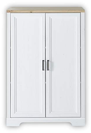 Stella Trading JASMIN Aktenschrank in Pinie hell, Artisan Eiche Optik - Büroschrank mit zwei großen Türen - Landhausstil Büromöbel Komplettset - 86 x 127 x 38 cm (B/H/T)