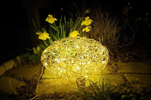 Star Trading CC808-10 LED-3D-Design-Stein Galax Stone Alu eloxiert, ca. 30x55 cm, 100 warmwhite LED, Gold, outdoor, Trafo