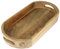 MACOSA VM081457 Tablett Mangoholz oval 39 cm Serviertablett Holz Deko-Tablett Tisch-Dekoration Holztablett mit Griff Tischdeko modern Holzdeko Dekotablett