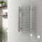 Warmehaus 1100 x 500mm 250W Electric Heated Towel Rail Thermostat Chrome Thermostatic Heated Towel Rail Electric Ladder Radiator Curved Towel Warmer