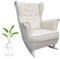 MartHome Schaukelstuhl Wohnzimmer - Relaxsessel, Schwingsessel - Stillstuhl, Schaukelstuhl - Komfortable Sessel für Schwangere Frauen, Velour Schaukelsessel, Relaxstuhl (Creme)