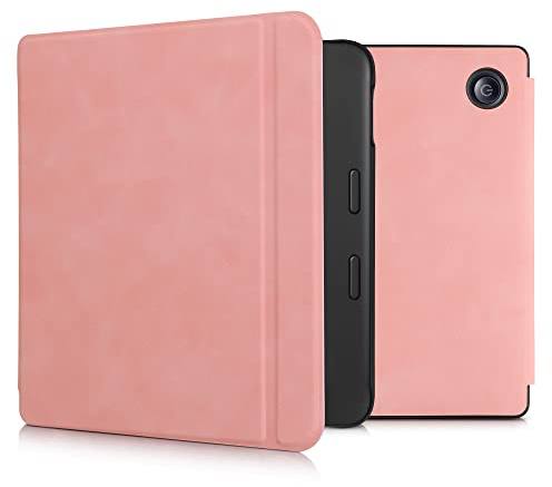 kwmobile Hülle kompatibel mit Tolino Vision 6 - Kunstleder eReader Schutzhülle Cover Case - Altrosa