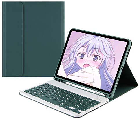 HAODEE Per IPad Mini 6 8.3 pollici Custodia con portapenne Bluetooth Mouse Keyboard Case (colore: Q DGreen, Dimensioni: Air 5 10.9 2022)