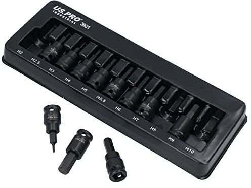 AB Tools Metric MM Impact Impacted Hex Bit Allen Key Sockets 2mm – 10mm 11pc Set