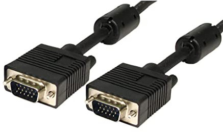 30.00m SVGA/VGA Monitor Cable Male To Male Lead Black Triple Shielded 15pin