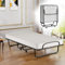 COSTWAY Klappbett für Einzelbett, Erwachsene, 80 x 190 cm, mit orthopädischer Matratze aus Memory-Schaum 10 cm, Traglast 120 kg, klappbares Gästebett mit 4 Rollen und Metallrost für Gäste, Weiß