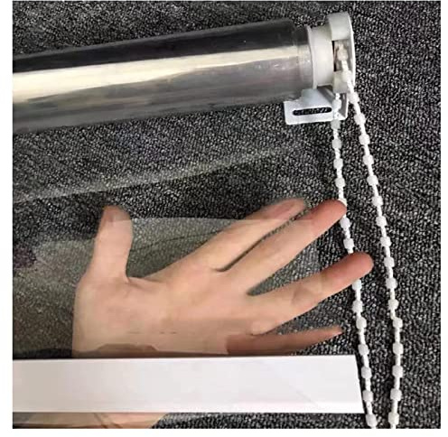 STRMAX Clear Roller Blinds,Waterproof Clear Roll Up Blinds,Outdoor Clear Roller Shades,Transparent Waterproof Rainproof Plastic Window Blind,Hotel Office Partition,Custom Size