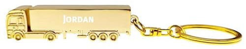 Porte-clés de camion avec nom - Or - Jordan, golden/e