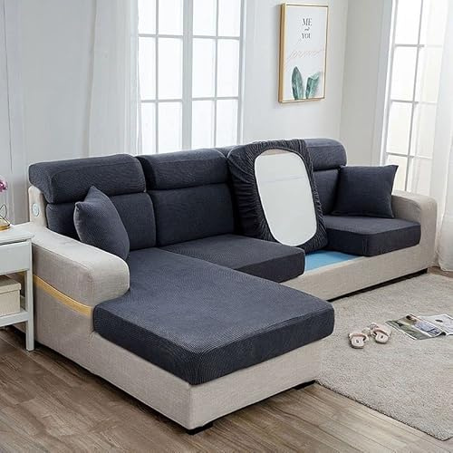 Stretch Sofa Sitzkissenbezug 4/3/2/1 Sitzer/L Form Samt Sofabezug Braun/Schwarz/Rot/Groß Elastische Couch Kissenbezüge Husse Überzug Bezug Für Sofa Sitzkissen ( Color : #2 , Size : 3 seats - X (135-16