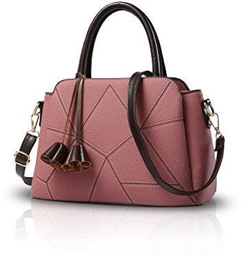 ADITAM Damen Mode Handtasche Messenger Umhängetasche Umhängetasche Geldbörse Einkaufstasche Pink Double The Comfort