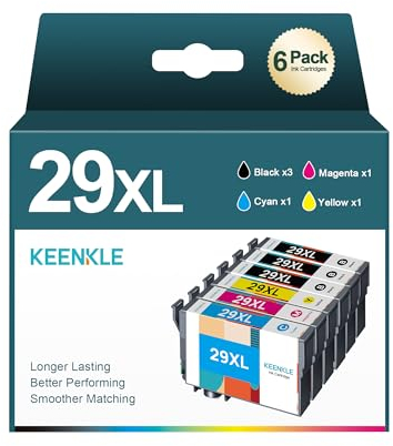 KEENKLE Multipack 29 29 XL Druckerpatronen Kompatibel für Epson 29XL für Epson Expression Home XP-342 XP-332 XP-442 XP-445 XP-245 XP-235 XP-345 XP-352 XP-335 XP-455 XP-432 XP-435 XP-247 (6er-Pack)