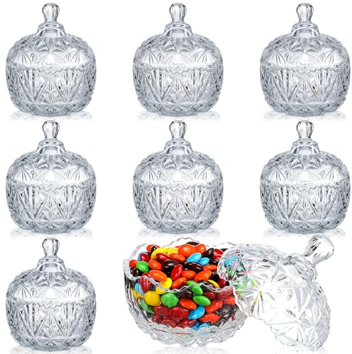 Tanlade Süßigkeitenschalen aus Glas mit Deckel, dekorative Süßigkeitenschale, Kristallüberzug, Süßigkeitengläser mit Deckel, Apotheker, Schmuckschatulle, Uran, Kekse, süße Snack-Gläser für Zuhause,