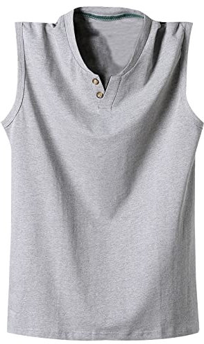 Herren Tagless Workout Gym Muskel Athletic Running Wandern Active Tank Top Ärmellos T-Shirts Baumwolle T-Shirts für Männer, grau, L