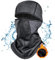 Pyrafox Herren & Damen Wasserdicht Sturmhaube - Winter Mütze Haube für Fahrrad Motorrad Ski | Helm Balaclava Maske | Wasserdichter Balaclava Schutz Grau