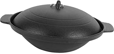 BESTonZON 1 Pc Maceta De Barro Olla De Estufa Cacerola Olla Cacerola De Arroz Con Tapa Ollas Para Sopa Cacerola Con Asa Cacerola Con Tapa Olla Estofada Shabu-shabu Con Cubierta Hierro