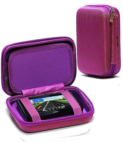 Navitech Purple Hard GPS Carry Case Compatible With Garmin DriveSmart 50 LMT-HD 5 Sat Nav