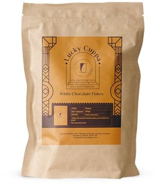 Lucky Cuppa White Chocolate Flakes - Instant Hot Chocolate - Premium Quality Chocolate Gifts for Christmas - 250g