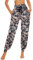 HAPYWER Haremshose Damen Lang für Sport Workout-Yogahose Jogginghose Sommerhose Leicht Weiche Lockere Bequem mit Groß Taschen-S-XXL(Flower59,XL)