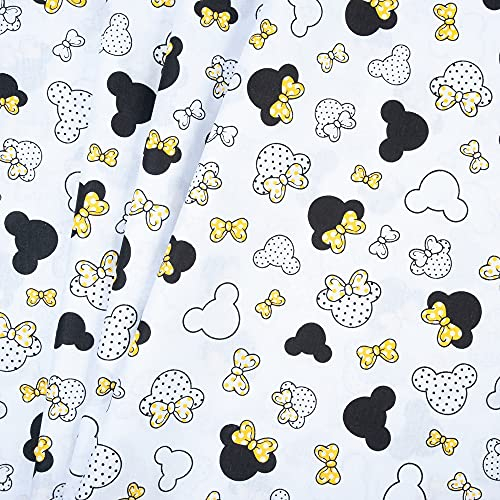 Fabreco - 100% Premium Baumwollstoff Meterware 50x160cm - gelbe Schleifen | 220 g/lfm – Weich, langlebig & hautfreundlich | Stoffe Zum Nähen & Dekoration | Stoff Meterware - Fabric