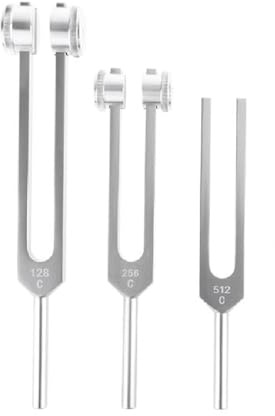 128+256+512Hz, Stainless Steel Tuning Forks Tone Tool for Musical Instruments Acoustic Experiments Hearing Testing Bone Conduction Tests Violin Guitar Tuner Device