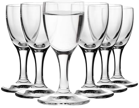 Krosno Prima Lumi Wodkagläser auf Stiel | Set von 6 | 6 x 25 ml | Crystalline Glas | Perfekt für zu Hause, Restaurants und Partys |Bleifreies Glas | Kratzfest | Spülmaschinenfest