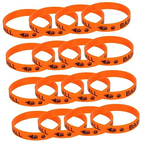 KONTONTY 20stücke Basketball Silikonarmbänder Mit Druck Bunte Handgelenk-bänder Für Partys Geburtstagsfeiern Und Themenveranstaltungen Unisex Bequem Und Auffällig Für Erwachsene