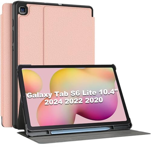 ProCase Funda para Samsung Galaxy Tab S6 Lite SM-P613 P619 SM-P610 SM-P615 10.4 2020 2022, Smart Cover Carcasa Delgada Tipo Libro para 10.4 Pulgadas Galaxy Tab S6 Lite 2020 2022 (Flores Cerezo)